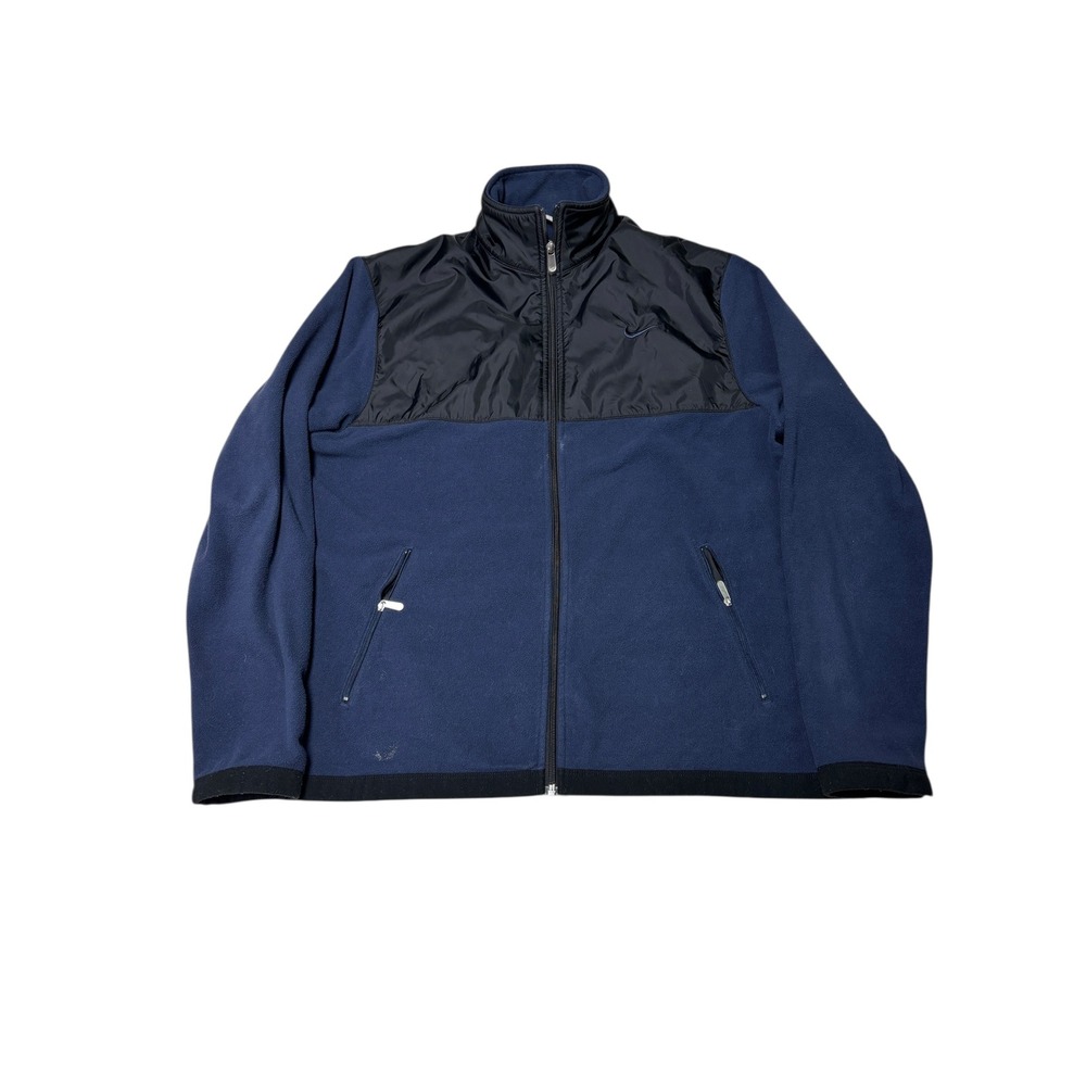 Nike Men's Blue Black Fleece Full Zip Jacket Size L Athletic‎ Sportswear
